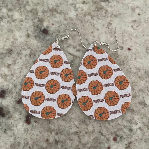 Fall Faux Leather Earrings - Picture 1 of 3